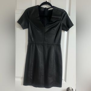 Little black faux leather dress